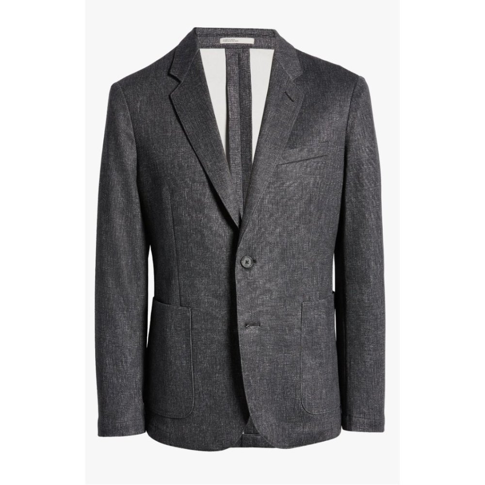 Sharkskin Two Button Notch Lapel Knit Sport Coat (40R)